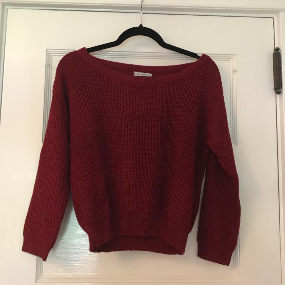 Cropped red sweater